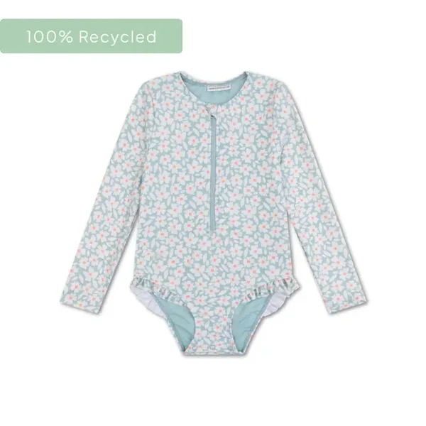 Swim Essentials - Florish | Groen Meisjes UV Badpak met lange mouwen