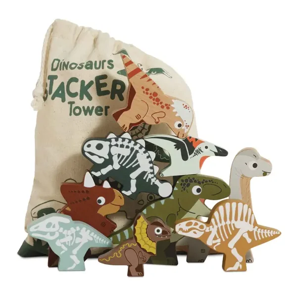 Jurassic Stacker Dinosaurs Tower & Bag - LE TOY VAN