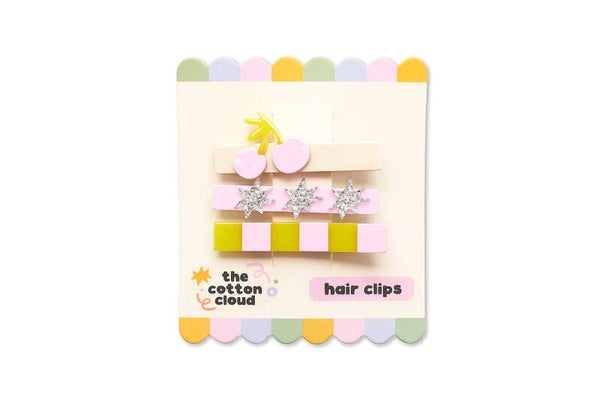 The cotton cloud - Hair Clip Set CHERRY POP