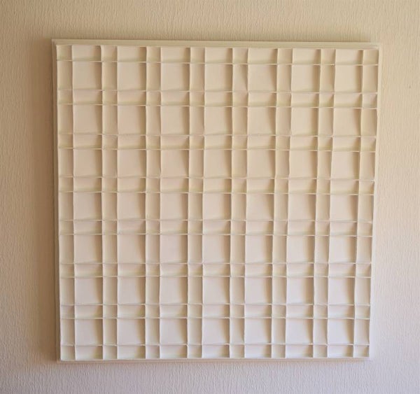 Original Abstract XL white 3d painting - AJArt