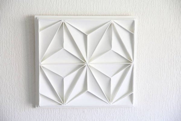 Small abstract white 3d painting AJArt