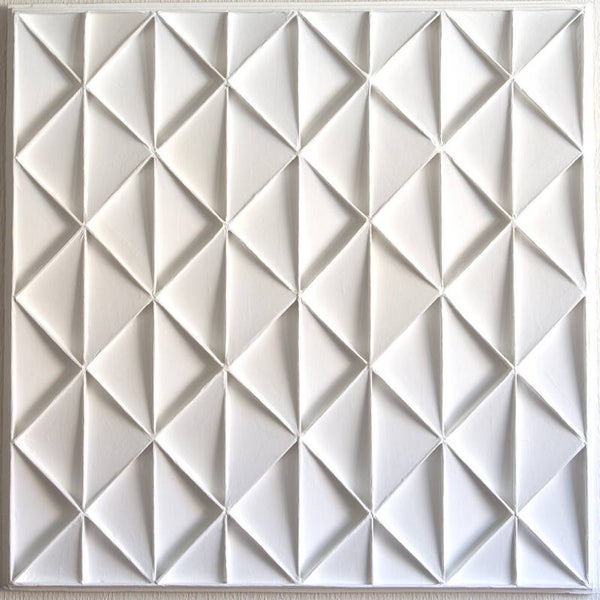 Extra large abstract white 3d painting AJArt