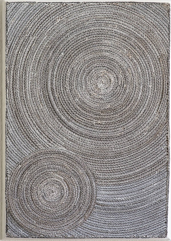 White cardboard circle art -  Abstract art - AJArt  M18