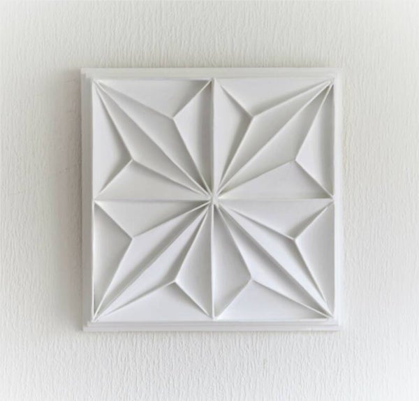 Small abstract white 3d painting AJArt