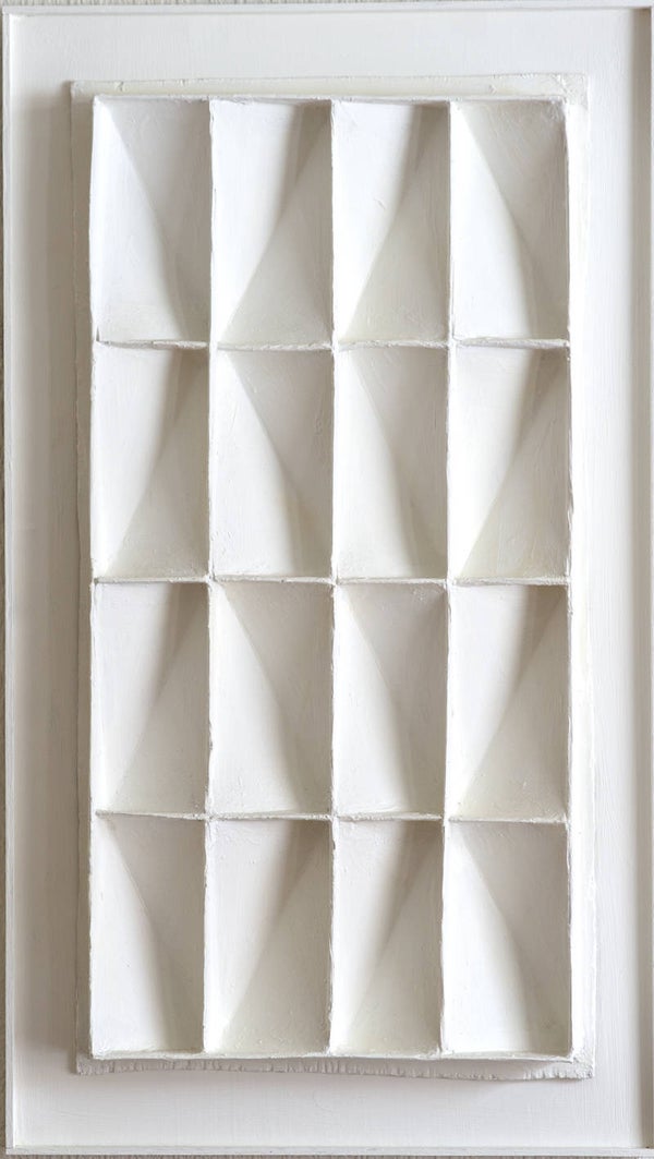 White vertical abstract painting AJArt