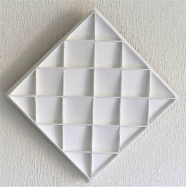 Small Abstract White Painting Diamond Series nr3 AJArt  S28