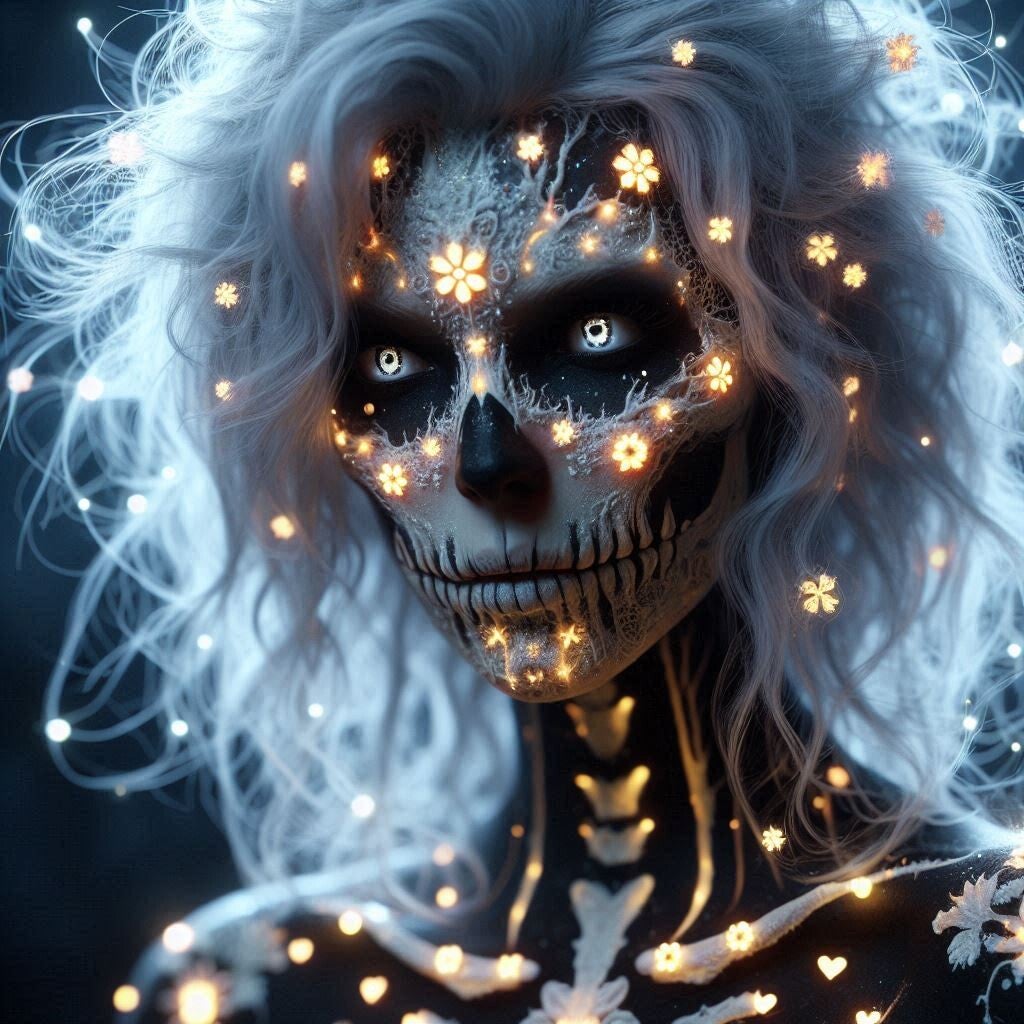 Models with bioluminescent body art 2