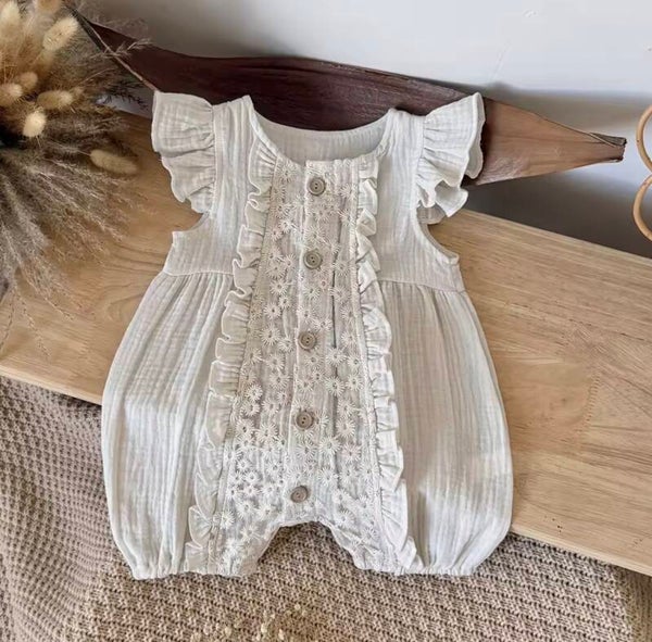 🌿 Barboteuse bébé bohème chic