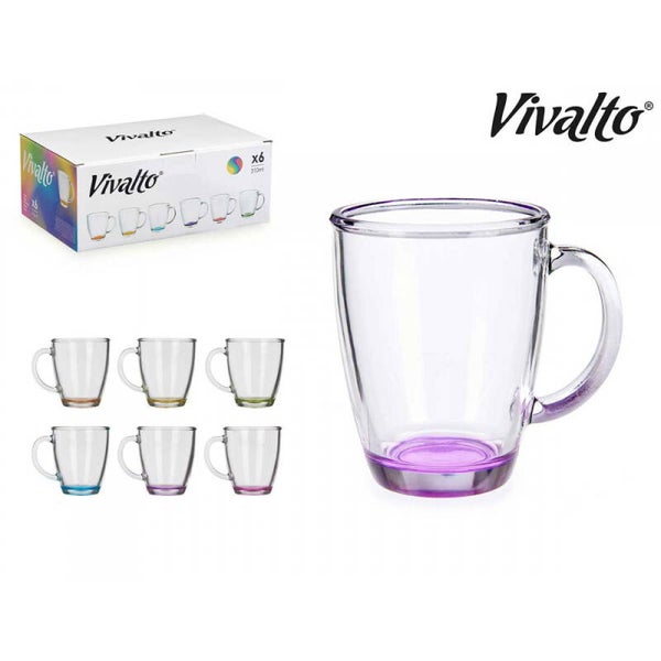 Gekleurde Glazen 31cl set van 6