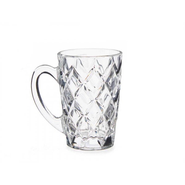 Glazen diamanten mok set van 6