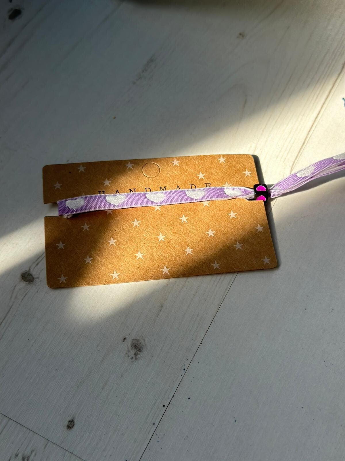 paarse hartjes lint armband