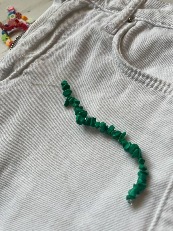 groene crystal sleutel hanger