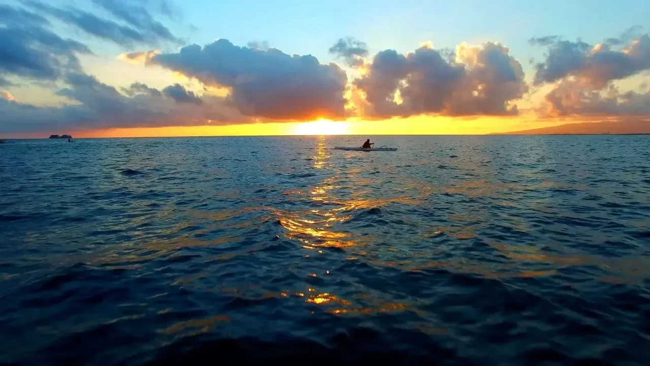 Luxury Sunset kayak in sunset