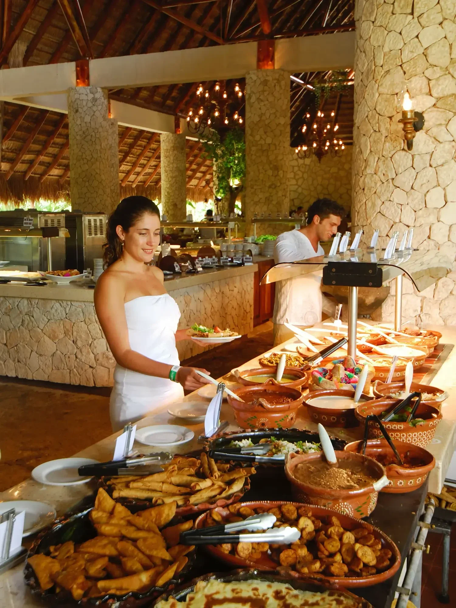 Xcaret buffet in park