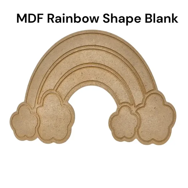 MDF Wooden RAINBOW with Clouds Craft Blank Shapes for Crafting Unfinished Craft Supplies
