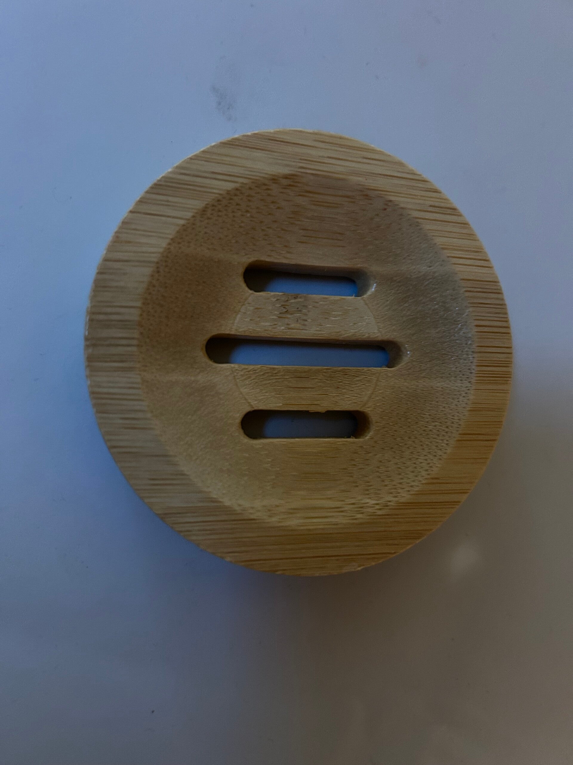 round bamboo soap dish