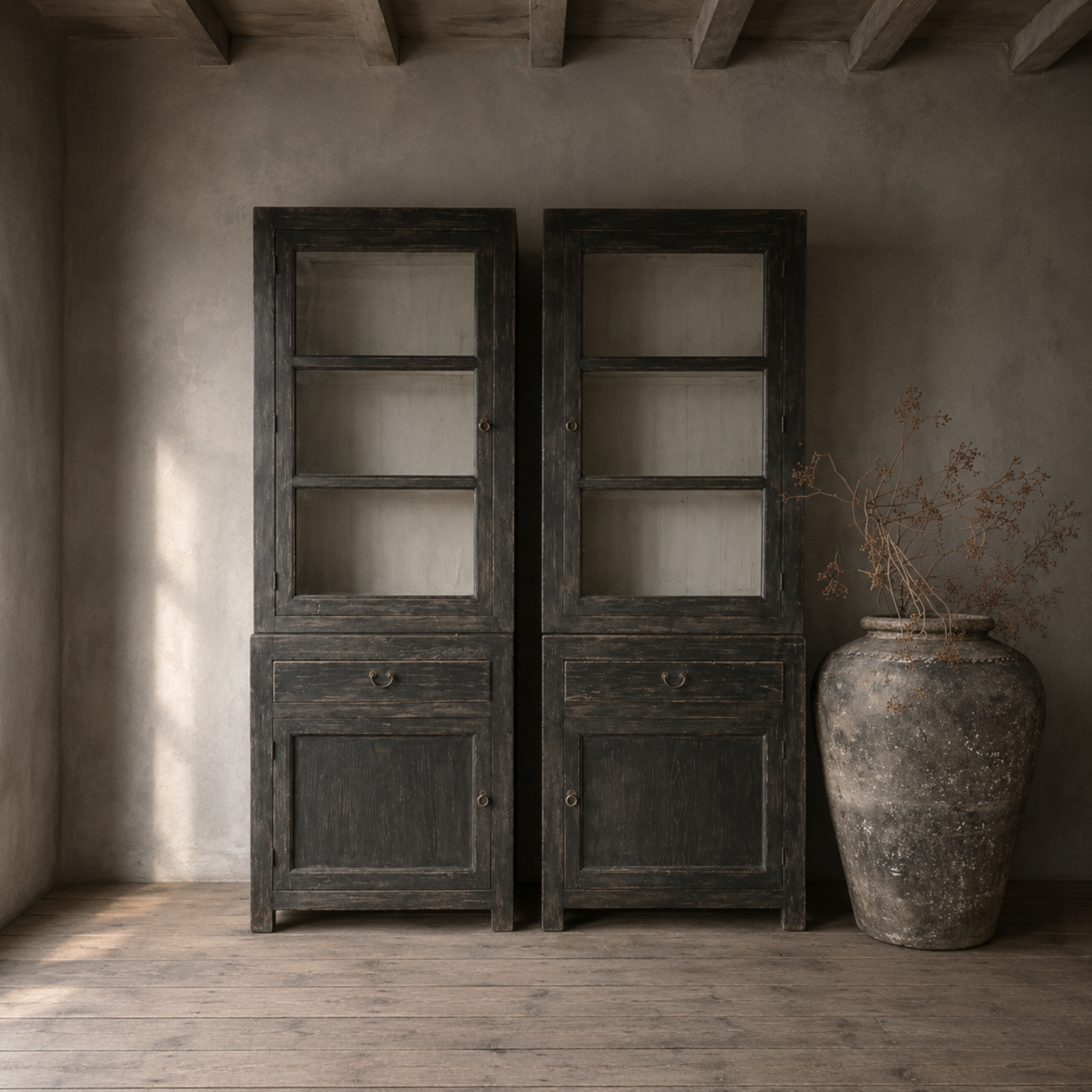 China Black - vitrinekast set