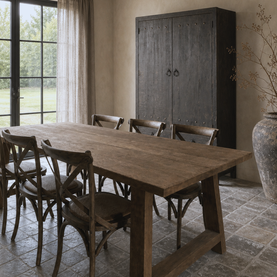 Rough - tafel Apoot en kast Ruben en stoel Cross