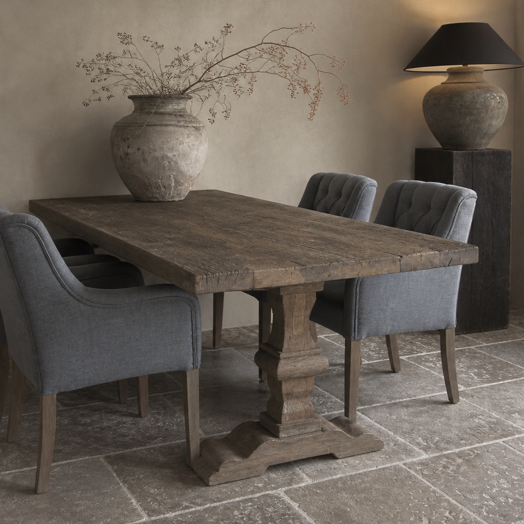eettafel Rough met stoel Bellagio