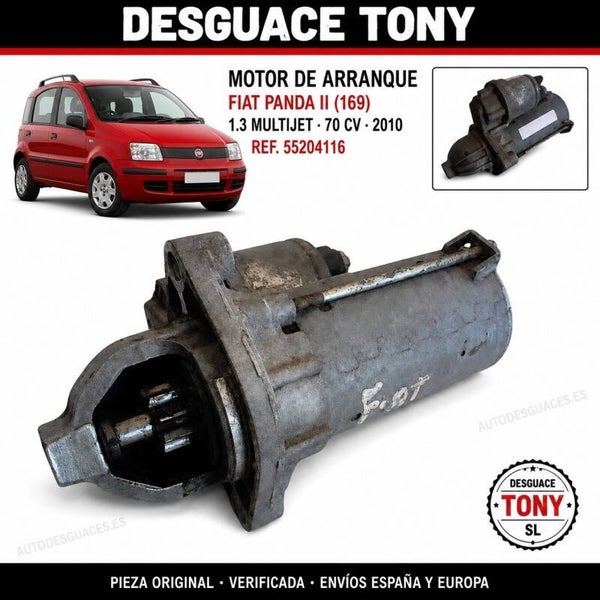 Motor de arranque Fiat Panda II (169) 1.3 Multijet 70 CV OEM 55204116
