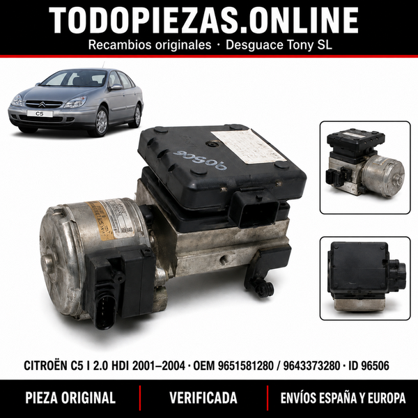 Bomba electrohidráulica de suspensión Citroën C5 I 2.0 HDi OEM: 9651581280 / 9643373280