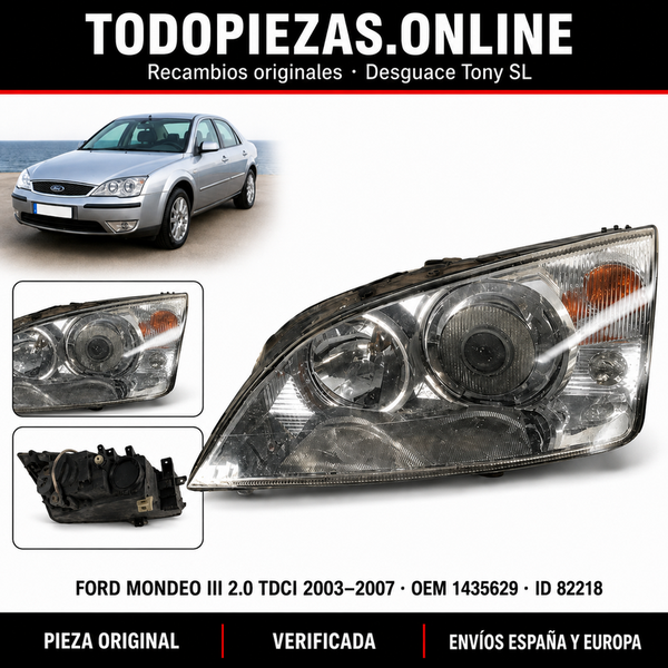 Faro delantero izquierdo Xenón Ford Mondeo III 2003-2007 OEM: 1435629