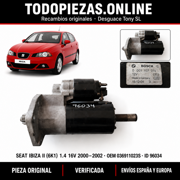 Motor de Arranque SEAT Ibiza II 6K1 1.4 16V 036911023S