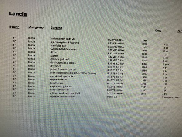 Lancia 8.32 V8 3.0 liter Various Engine parts / verschillende Motor onderdelen