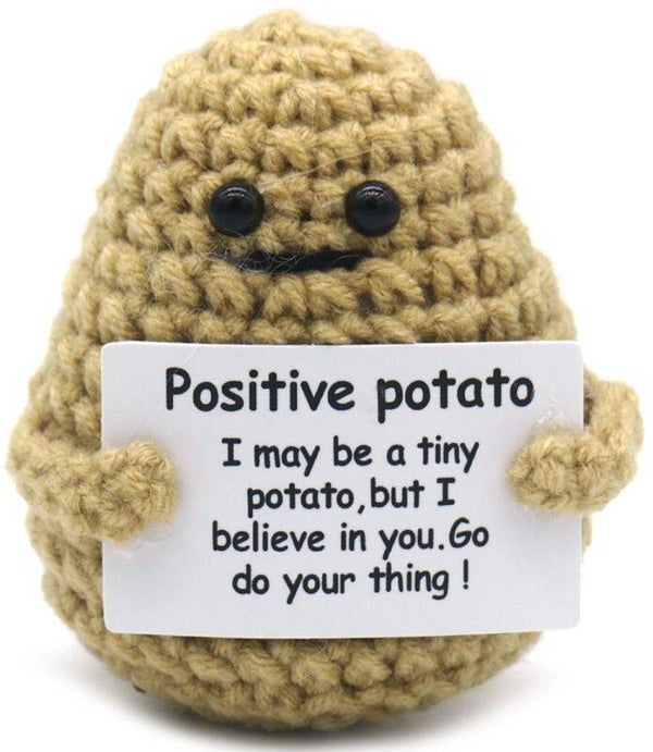 Positive Potato - Positieve Aardappel licht bruin 7cm
