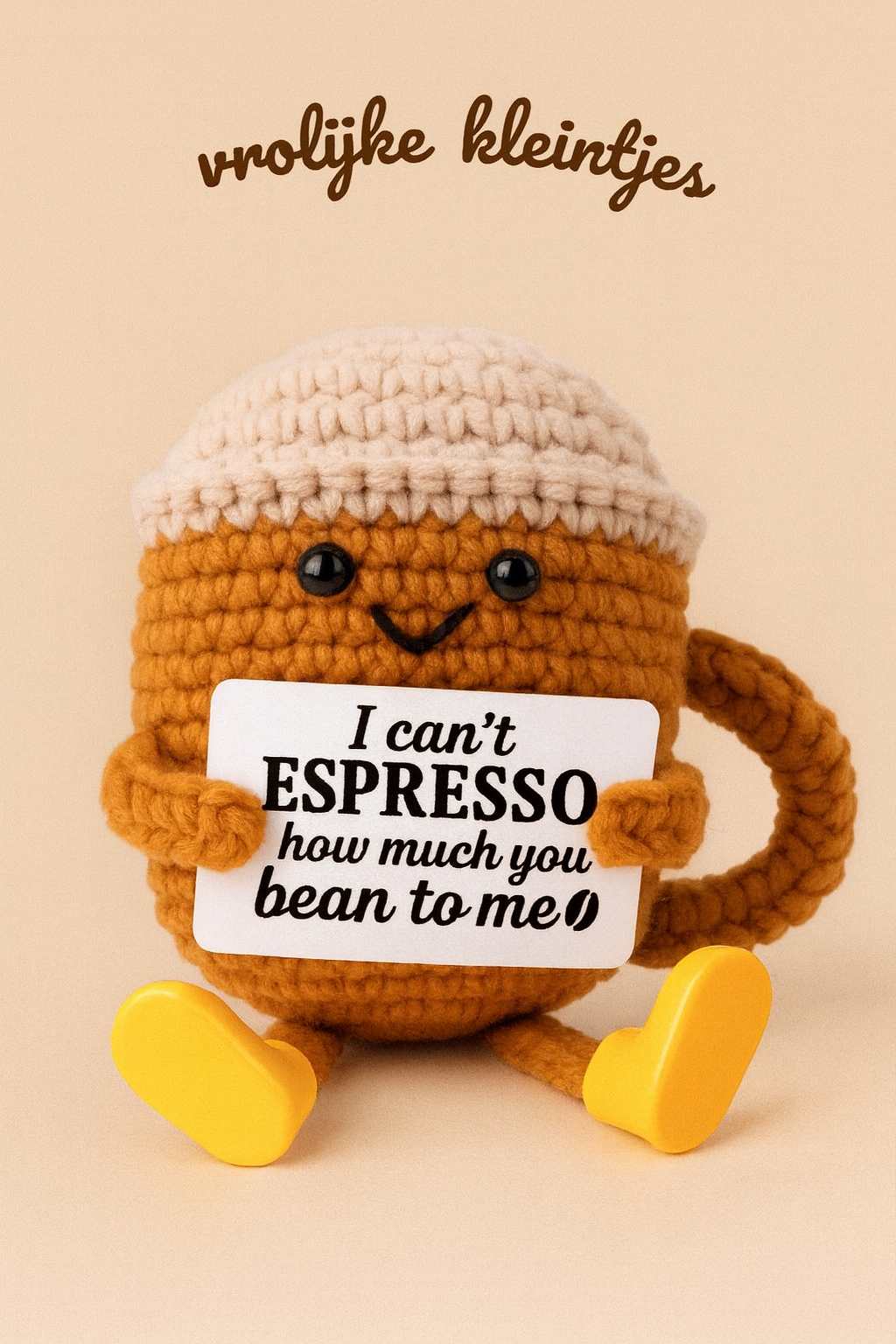 Positive Espresso - Positieve Koffie met voetjes 9cm