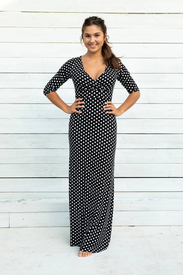 Petri Jurk Maxi Negro Polka