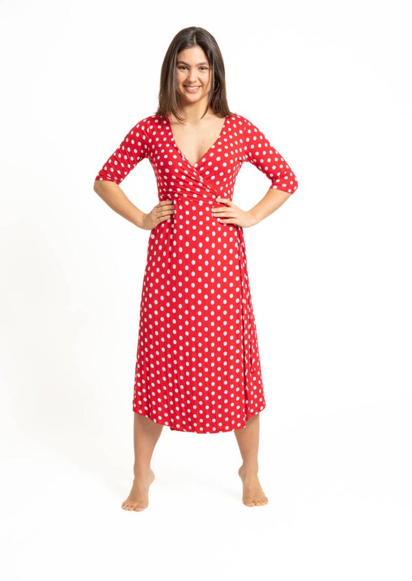 Karin Jurk Midi Polka Red