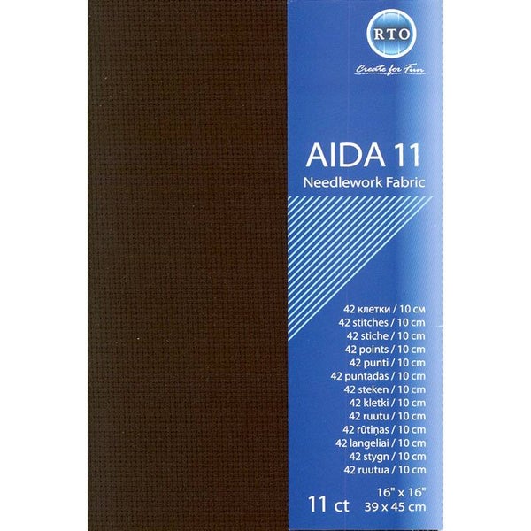 Borduurstof Aida 11 count - Black - RTO