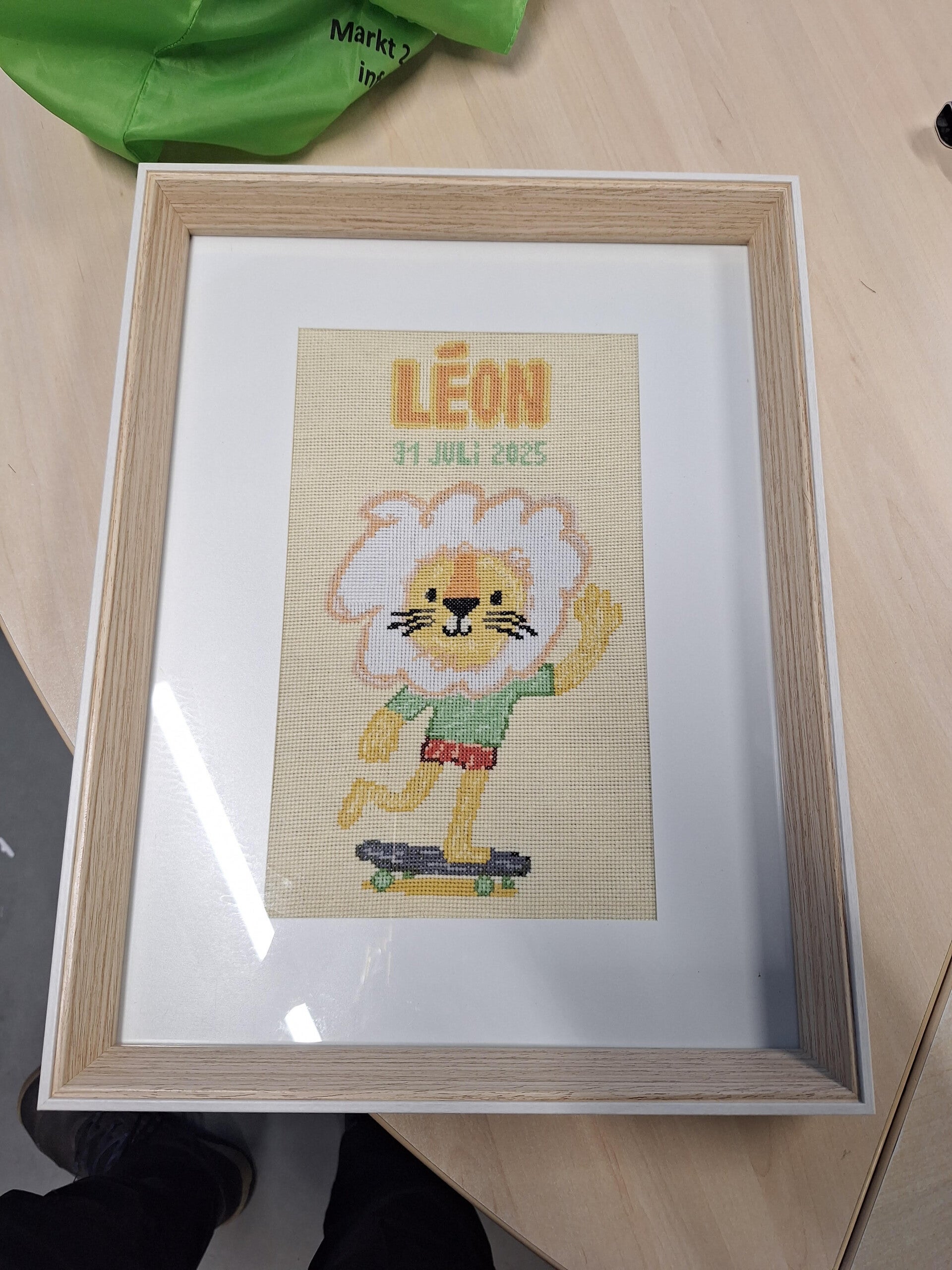 geborduurd geboortekaartje