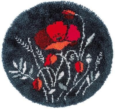 Knoopvormtapijt kit Klaprozen