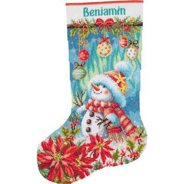 Christmas sock kit Sneeuwman in bloei
