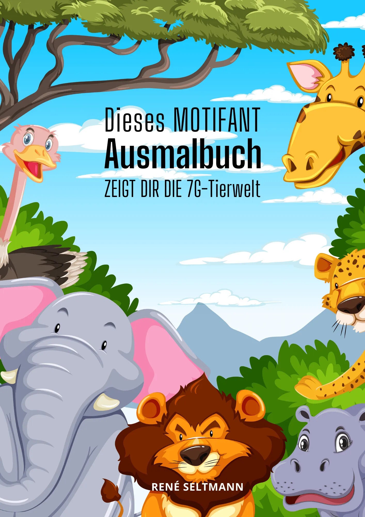 Dieses MOTIFANT Ausmalbuch zeigt dir die 7G-Tierwelt A4