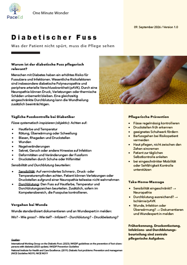 One Minute Wonder - Diabetischer Fuss