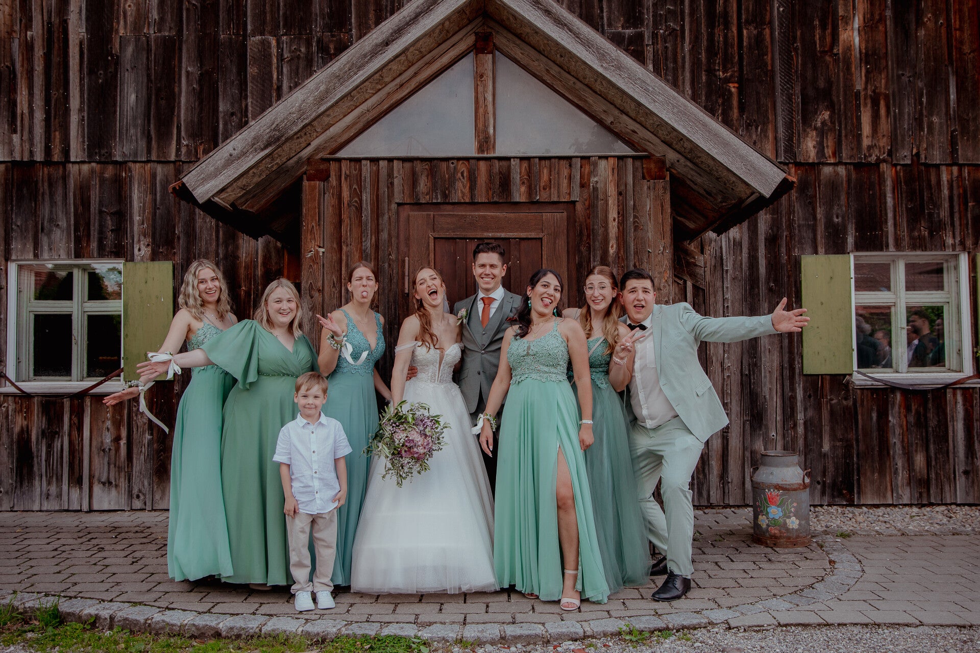 Hochzeitsgesellschaft Gruppenbild