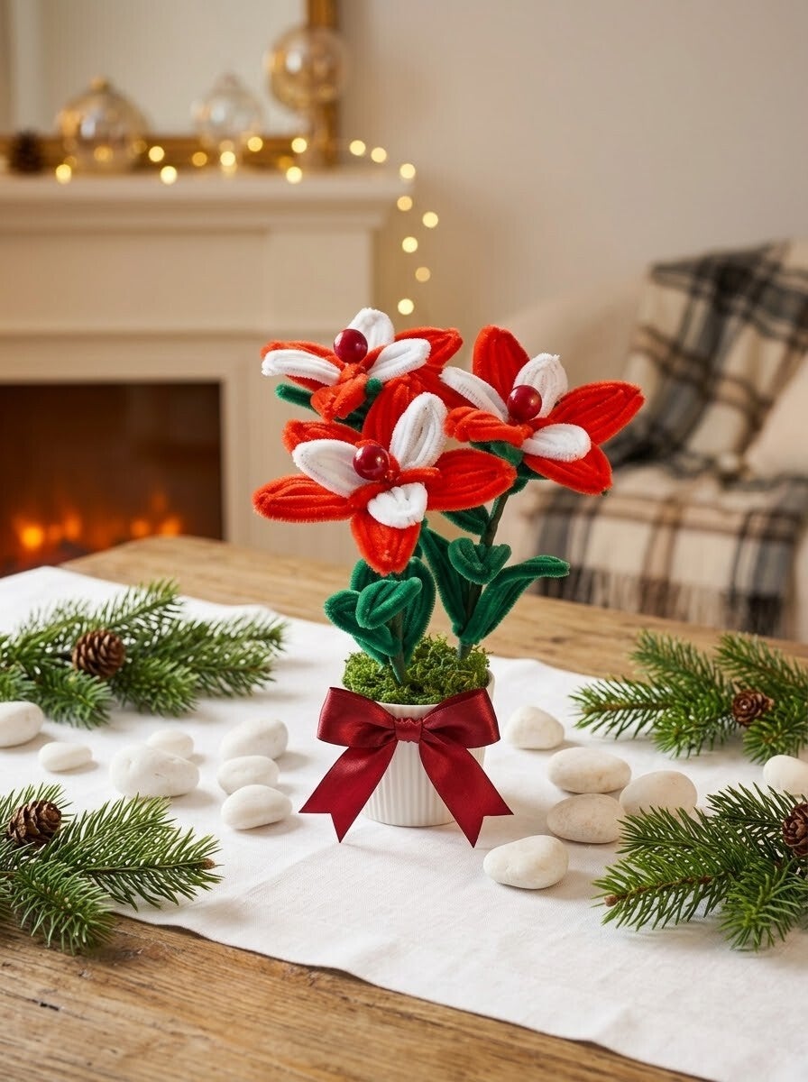 Fleurs de Noël en pot