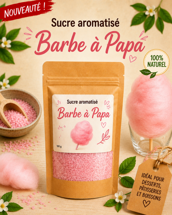 🍭 Sucre Aromatisé Barbe à Papa – 100 g