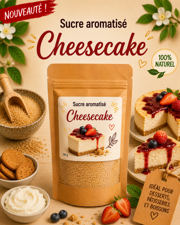 🍰 Sucre Aromatisé Cheesecake – 100 g