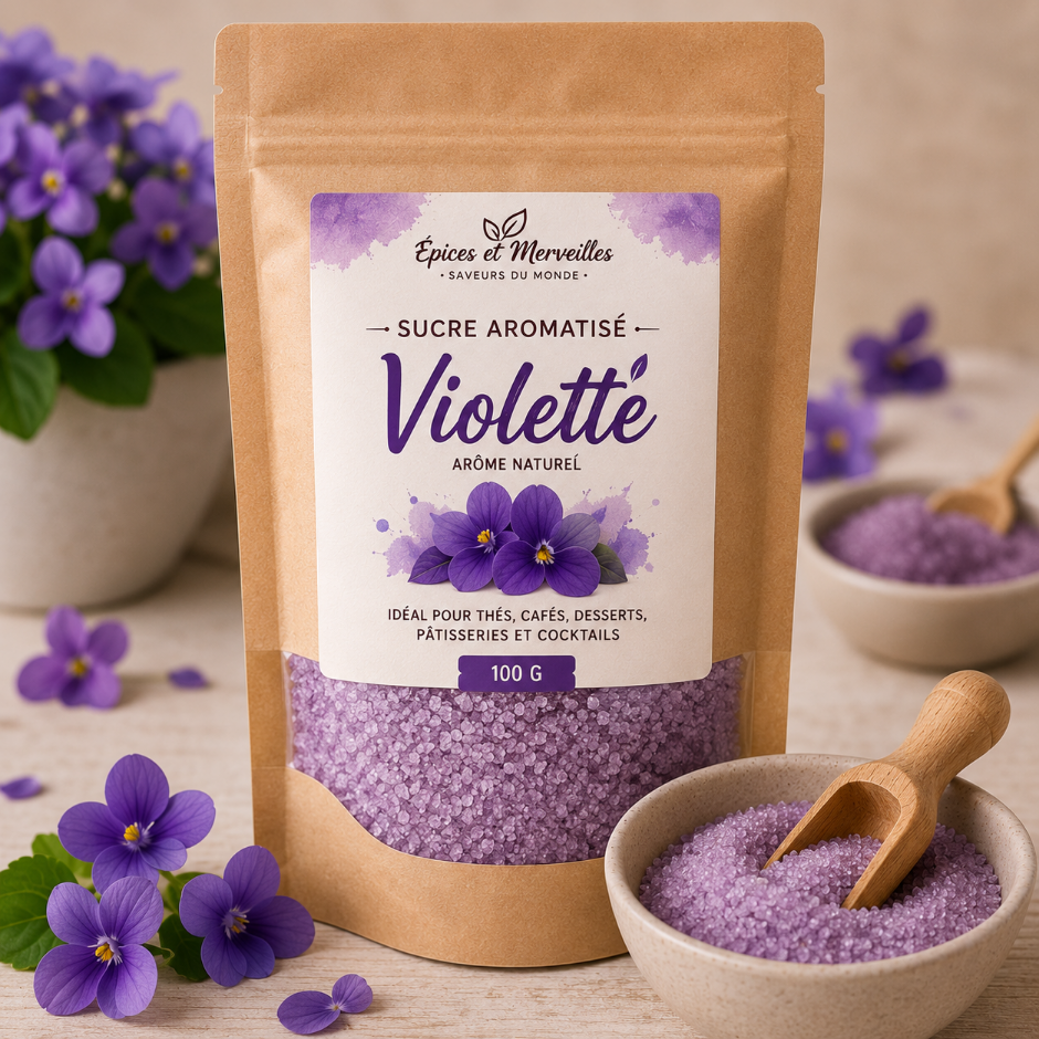 💜 Sucre Aromatisé Violette – 100 g