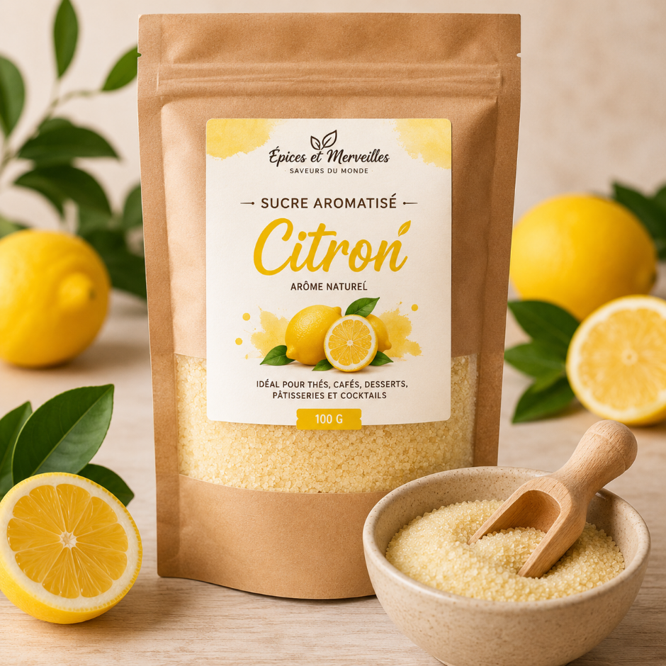🍋 Sucre Aromatisé Citron – 100 g