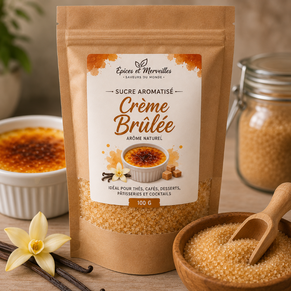 🍮 Sucre Aromatisé Crème Brûlée – 100 g