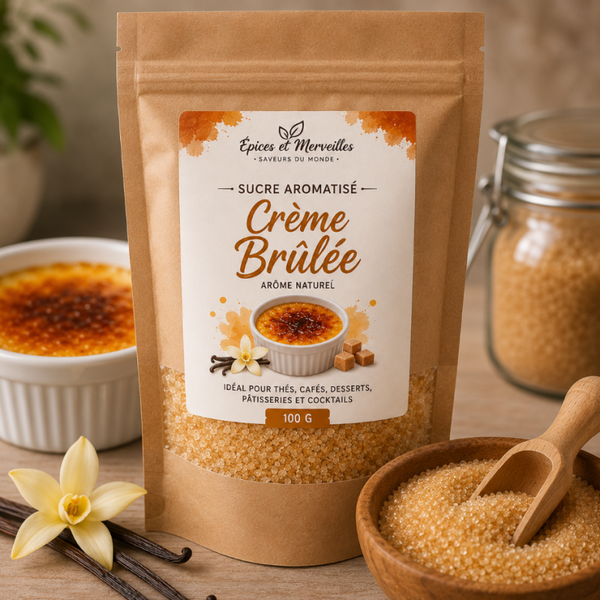 🍮 Sucre Aromatisé Crème Brûlée – 100 g