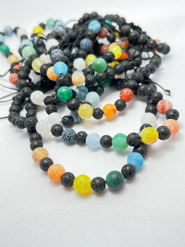 BRACCIALE CHAKRA CON PIETRA LAVICA