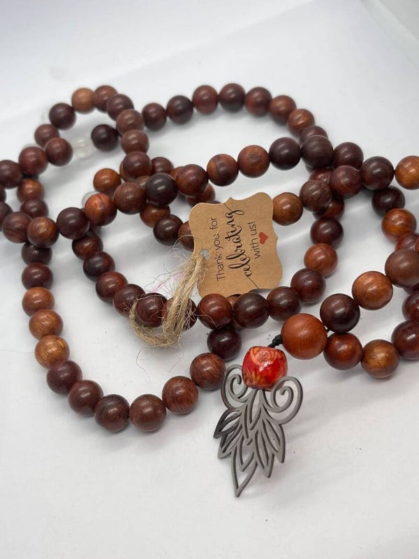 MALA TIBETANO CON LEGNO DI PALISSANDRO