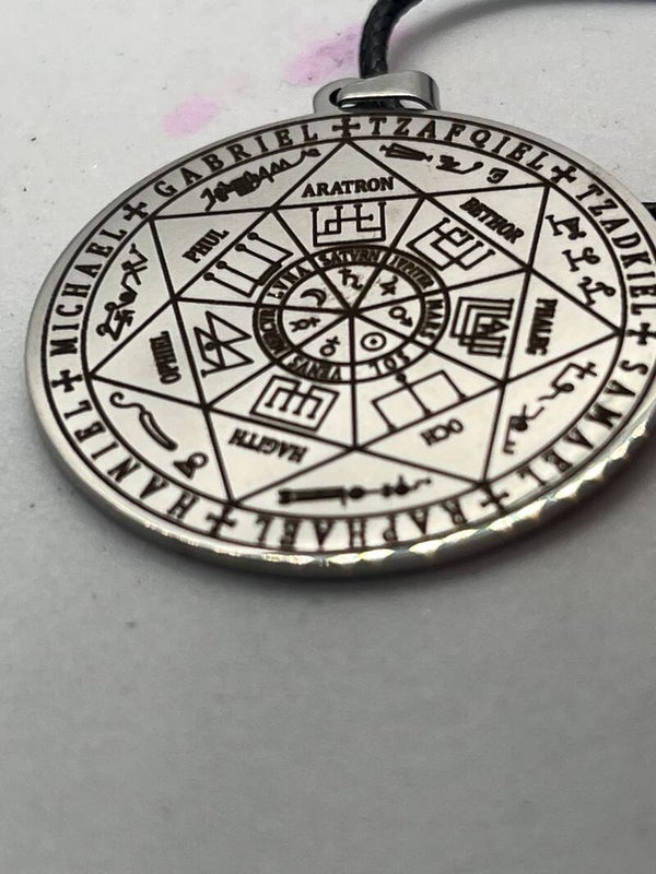 COLLANA SIGILLO 7 ARCANGELI IN ACCIAIO CON CAUCCIÙ