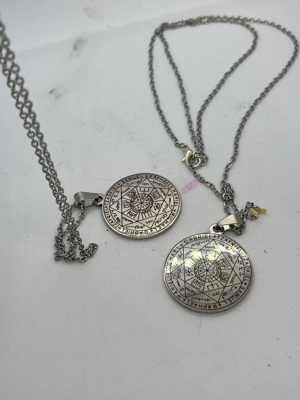 COLLANA SIGILLO DEI 7 ARCANGELI IN ACCIAIO